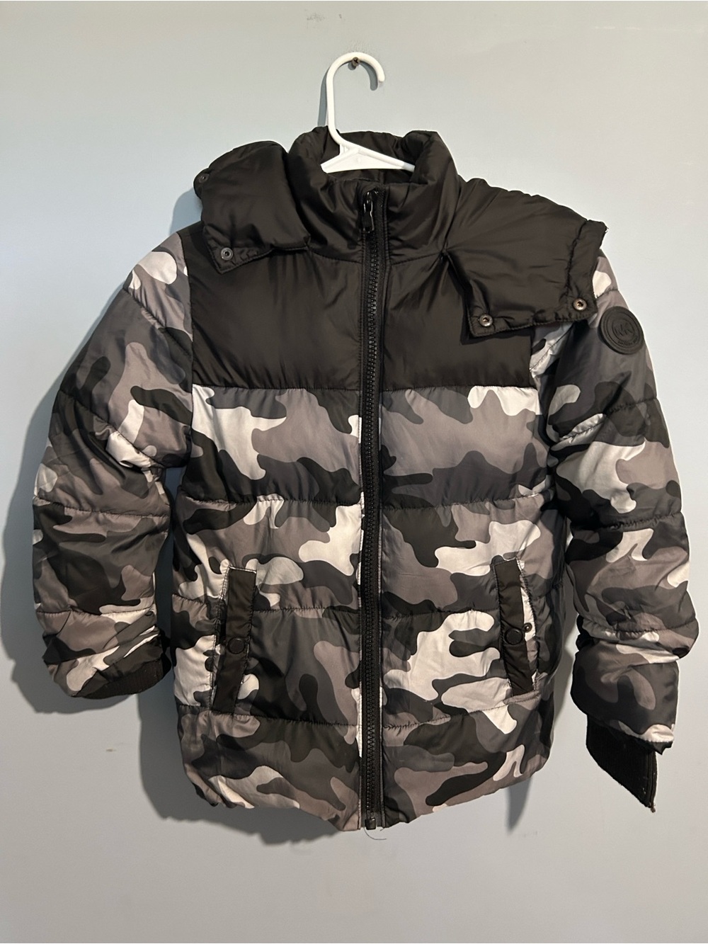 Michael Kors Black & Gray Camo Kids Puffer Jacket